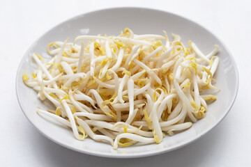 Bean sprouts on white background