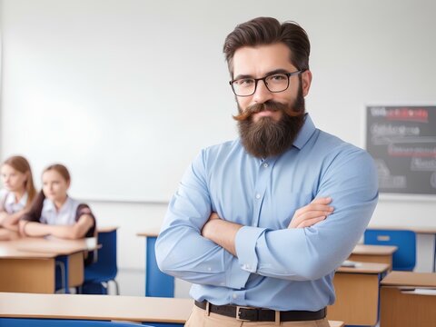 portrait of a teacher in a classroom