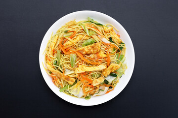 Chinese-styled fried noodle. Asian cuisine