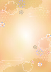 Autmn background with Japanese patterns
