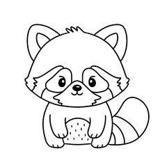 red panda coloring line