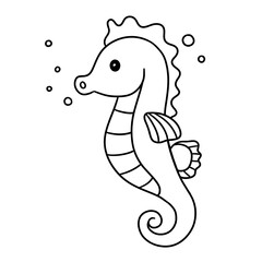 seahorse coloring line