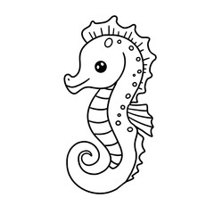 seahorse coloring line