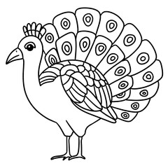 peacock coloring line