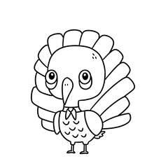 turky bird colorling line