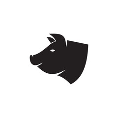 Pig head icon on a white background © BARA