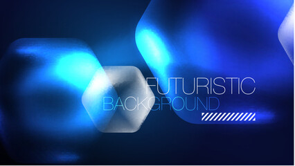 Technology Digital Neon Abstract Background, Abstract Hexagons, Digital Cyberspace, Modern Hi-tech, Science, Futuristic Techno Design Template