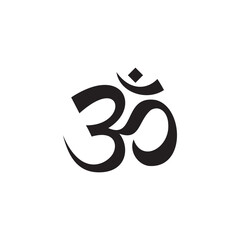 Hinduism om  icon vector symbol - obrazy, fototapety, plakaty