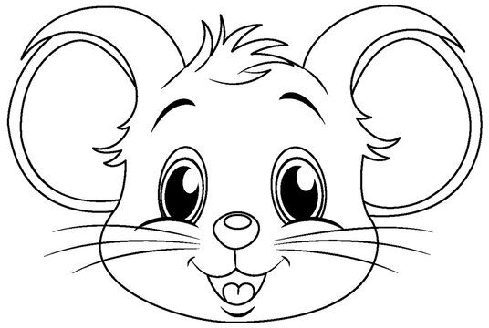 Doodle rat outline cartoon