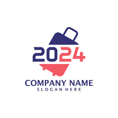 2024 Suitcase logo design vector. Suitcase logo design template concept