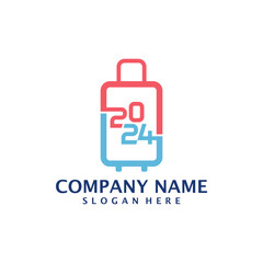 2024 Suitcase logo design vector. Suitcase logo design template concept