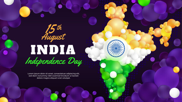 Balls Shaped Map of India as India Independence Day Illustration