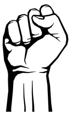 Black fist icon. Uprising symbol. Power sign
