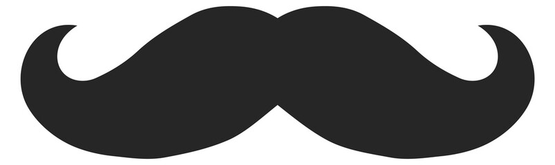 Moustaches black icon. Male symbol. Retro face hair