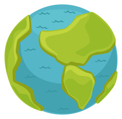 Planet earth icon. Cartoon world. Global symbol