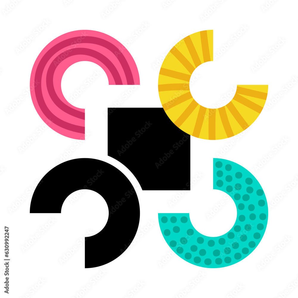 Aufkleber geometric element and shape for creative design vector composition