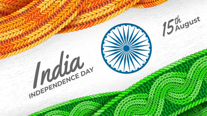 Orange and Green Knit Fabric as India Independence Day Background