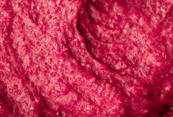 Berry yoghurt ice cream. Smoothies from fresh fruits and berries. Ice cream texture. Delicious sweet dessert close-up as a background.