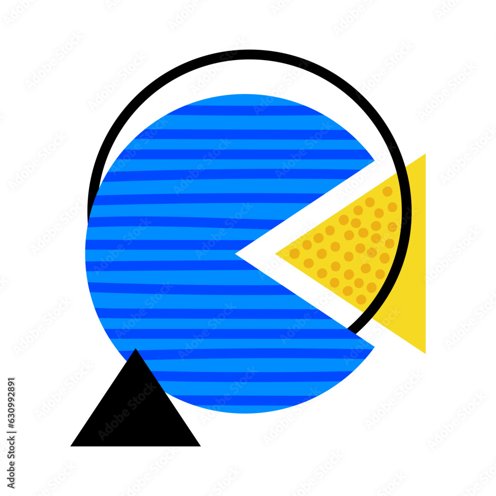 Poster geometric element and shape for creative design vector composition
