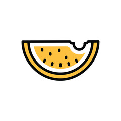 Watermelon icon vector stock illustration.