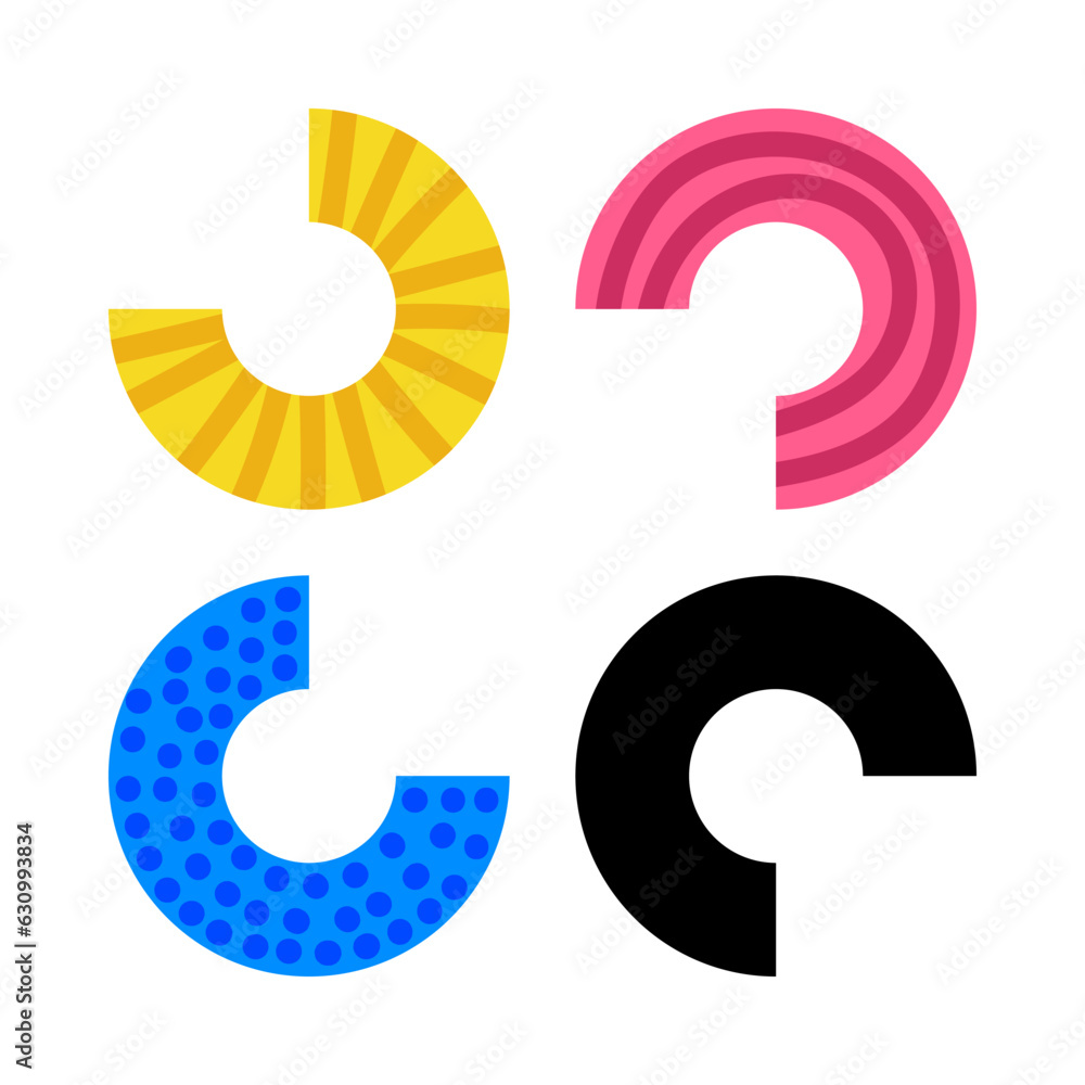 Aufkleber geometric element and shape for creative design vector composition