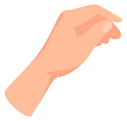 Human hand cartoon icon. Holding something gesture