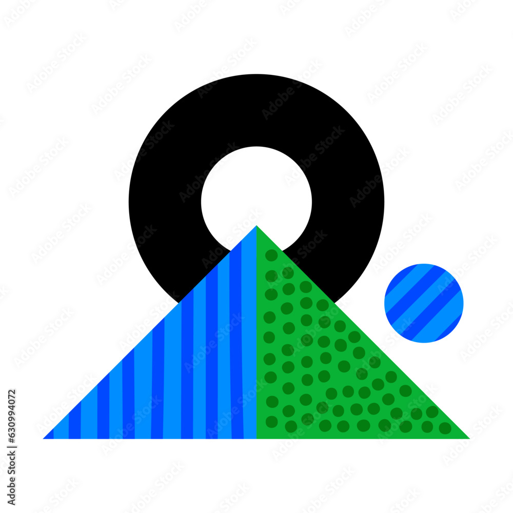 Poster geometric element and shape for creative design vector composition