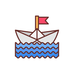 Paper Boat icon in vector. Illustration