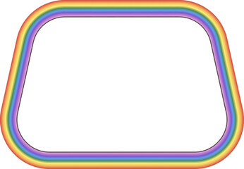 Round Trapezoid frame Rainbow frame spectrum colorful color gradient photo frame borders vector background element decoration creative design ornamental borders isolated celebration