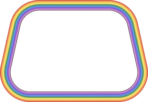 Round Trapezoid frame Rainbow frame spectrum colorful color gradient photo frame borders vector background element decoration creative design ornamental borders isolated celebration