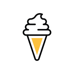 Cone Ice Cream icon vector stock illustration.