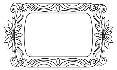 Decorative doodle frame. Ornate line picture border