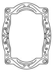 Antique picture frame. Hand drawn ornate border