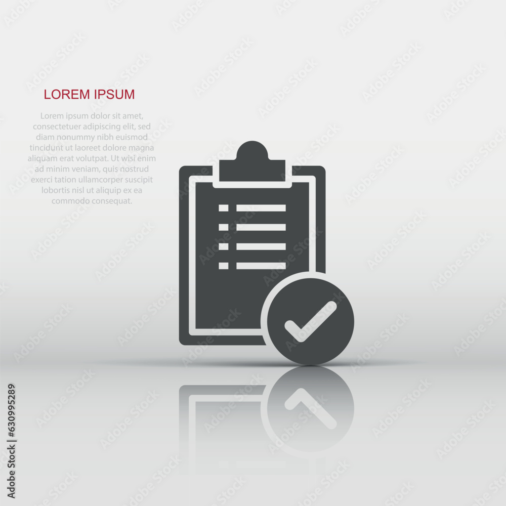 Poster to do list icon in flat style. document checklist vector illustration on white isolated background. 