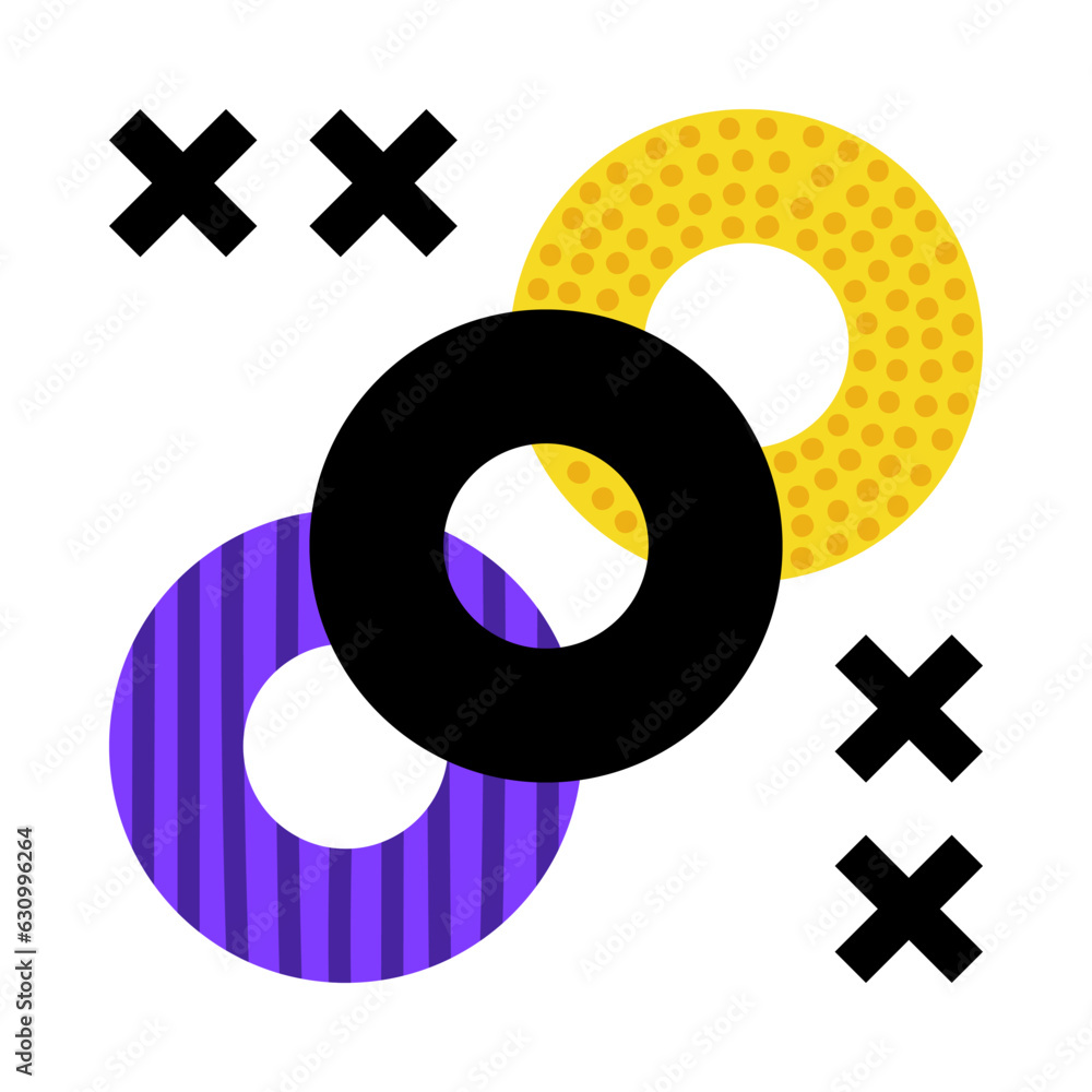 Poster geometric element and shape for creative design vector composition