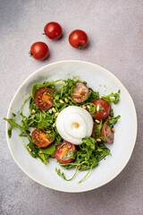 delicious salad with buratas. Close-up