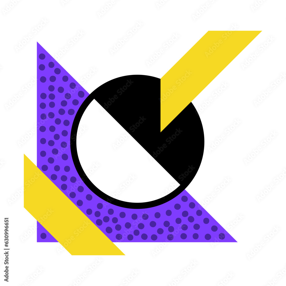 Poster geometric element and shape for creative design vector composition