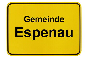 Illustration eines Ortsschildes der Gemeinde Espenau in Hessen