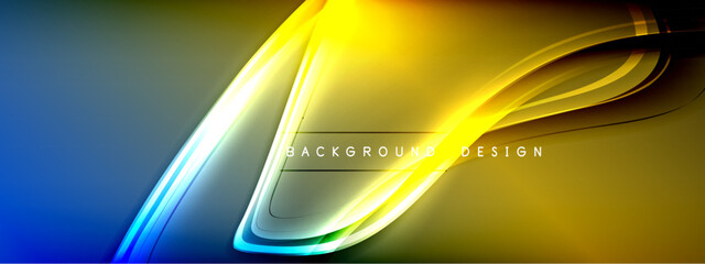 Vector abstract background - liquid transparent bubble shapes on fluid gradient with shadows and light effects