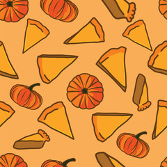 vector seamless background of pie cake