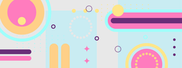 vector flat mosaic colorful banners template