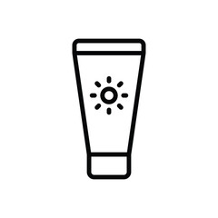 Sun Block icon vector stock illustration.