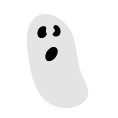 Ghost. Spooky halloween silhouette. Horror costume. Creepy character, mystery shape