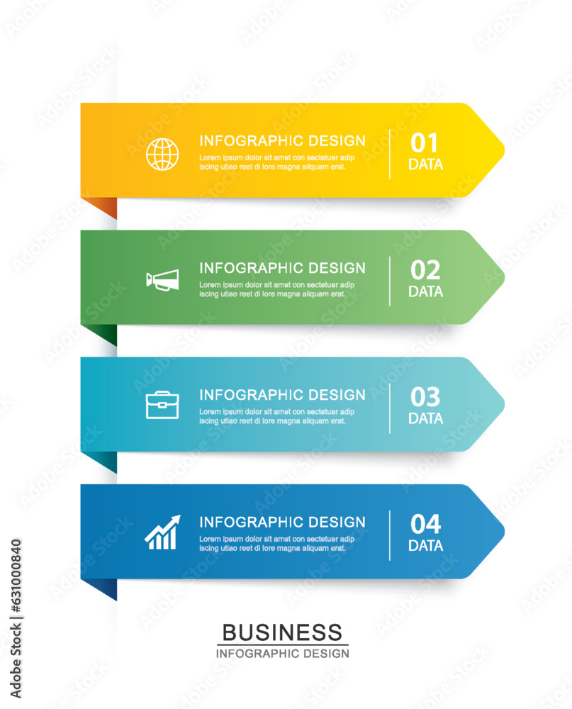 Aufkleber 5 data infographics tab paper index timeline template. vector illustration abstract background.