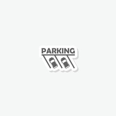 Parking logo sticker icon isolated on white