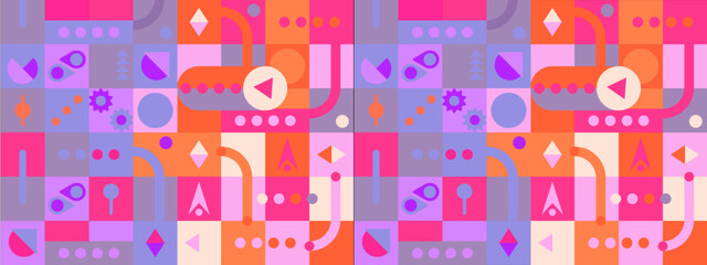 Flat design colorful colourful geometric mosaic pattern background
