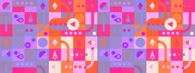 Vector illustration vector graphic of colorful square geometric template good for banner design