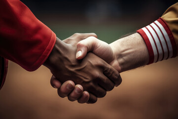 Baseball Players Closeup Handshake