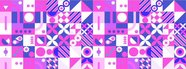 Vector illustration vector graphic of colorful square geometric template good for banner design