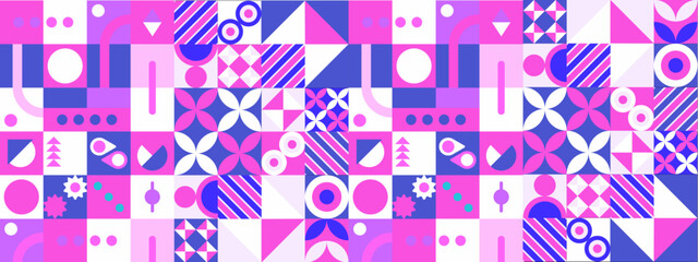 Flat design colorful colourful geometric mosaic pattern background